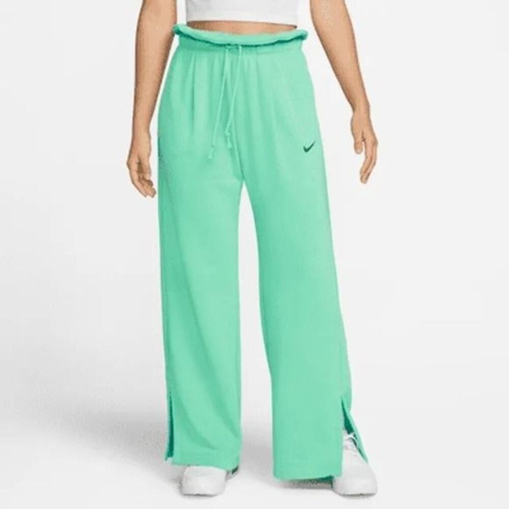 Nike  Everyday Modern High Waist Fleece Open Hem Sweatpants wide leg Green XS